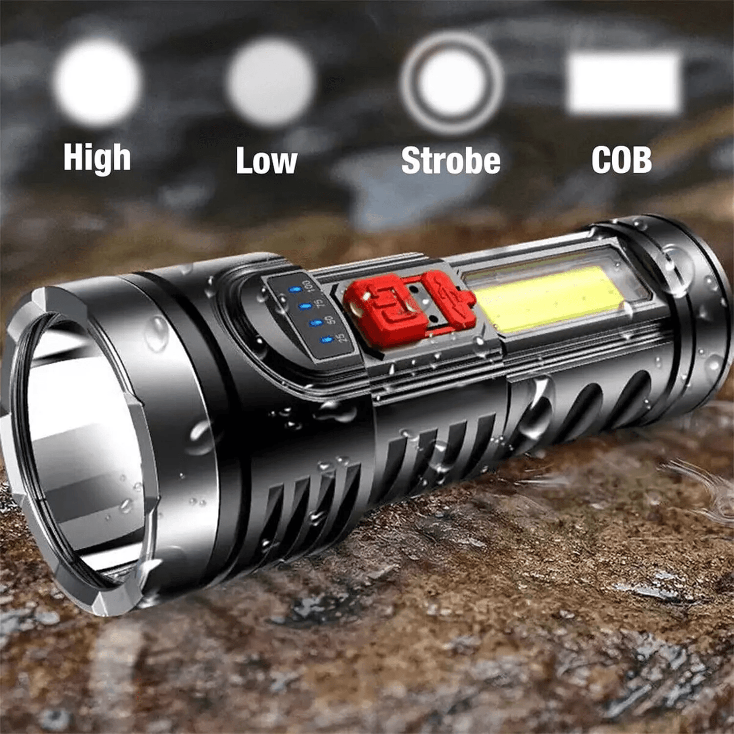 Extra Bright 4Mode Waterproof Tactical Lantern Rechargeable Torch LED Headlamp For Outdoor Activiti 4