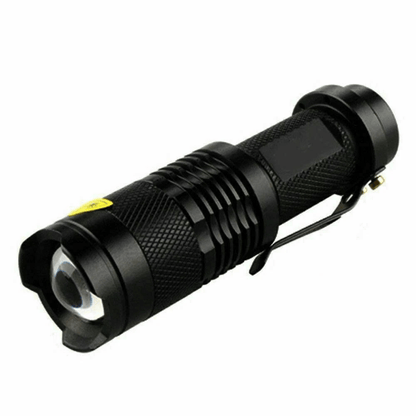 7W Mini LED Flashlight Torch , 1 Mode Zoom In/Out, 14500/AA Battery, Waterproof Camping Light