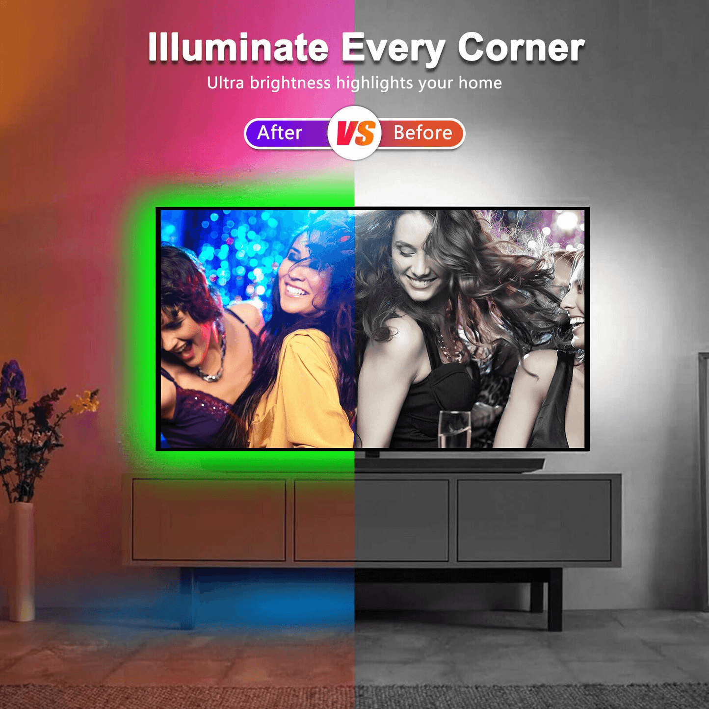 RGB Waterproof LED SMD Flexible Strip Light With Remote Control For Home Decoration 7