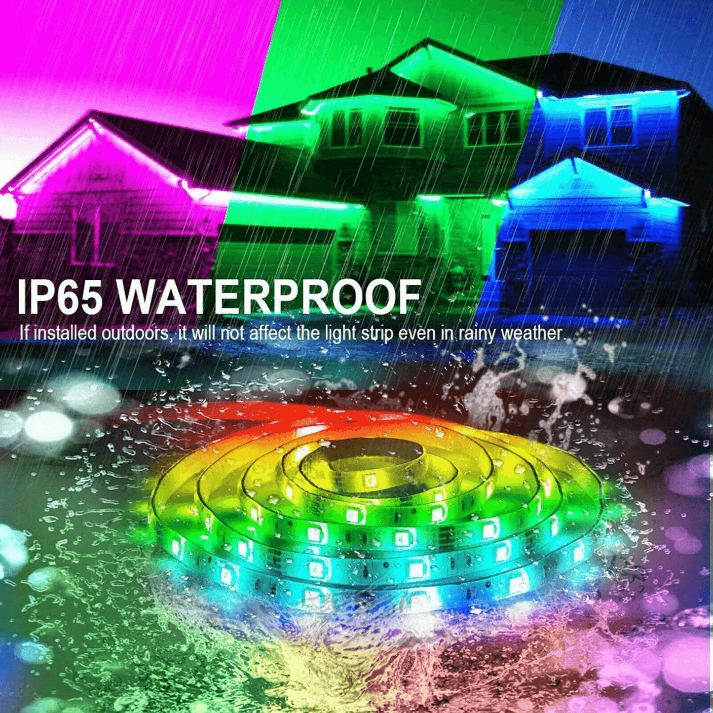 RGB Waterproof LED SMD Flexible Strip Light With Remote Control For Home Decoration 3