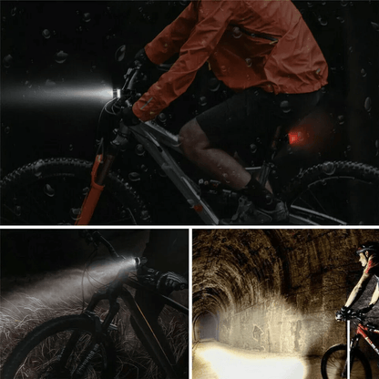 USB Rechargeable Bright LED Bike Light Set Front Headlight  Rear Tail Lights For Night Cycling 4