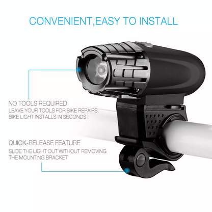 USB Rechargeable Bright LED Bike Light Set Front Headlight  Rear Tail Lights For Night Cycling 1