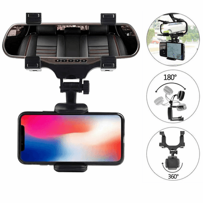 Car Phone Holder For Rearview Mirror Rotatable  Adjustable Mount 10