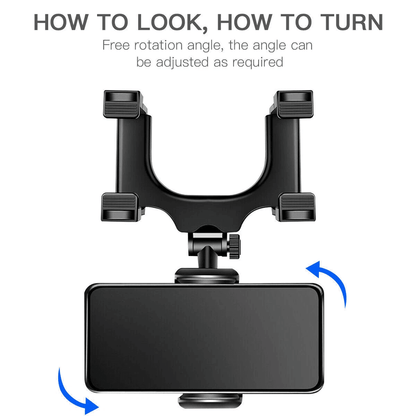 Car Phone Holder For Rearview Mirror Rotatable  Adjustable Mount 4