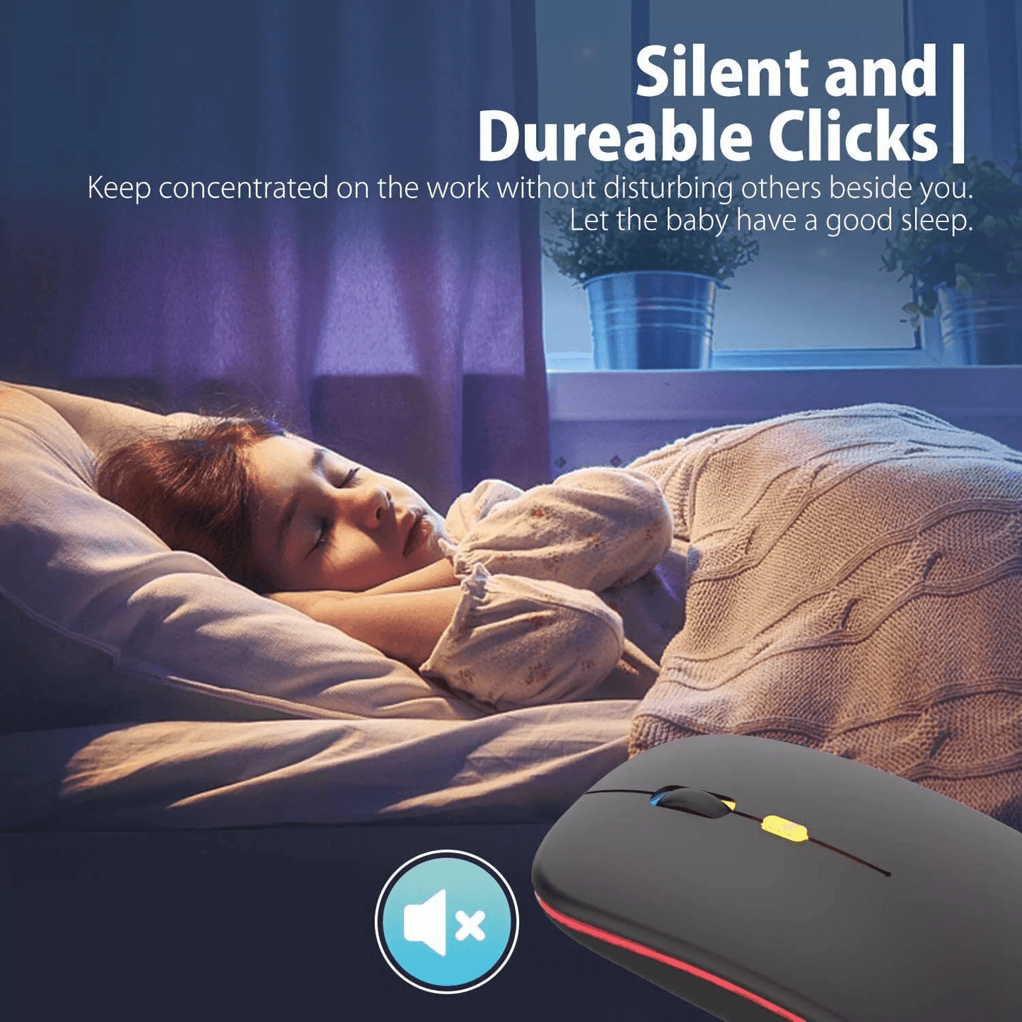 Ultra Slim Wireless Optical Mouse USB Rechargeable Silent Click RGB Cordless Mice For PC Laptop Mac 4