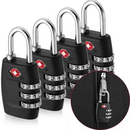 TSA Approved Luggage Lock Travel Padlocks 3 Digit Combination Suitcase Resettable