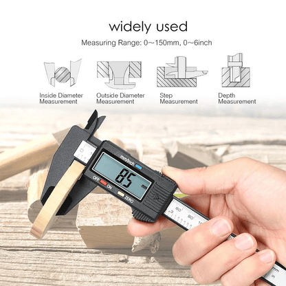 Digital Vernier Caliper Carbon Fiber Electronic Micrometer Gauge LCD Display 1