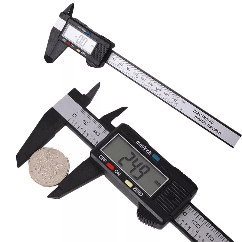 Digital Vernier Caliper Carbon Fiber Electronic Micrometer Gauge LCD Display