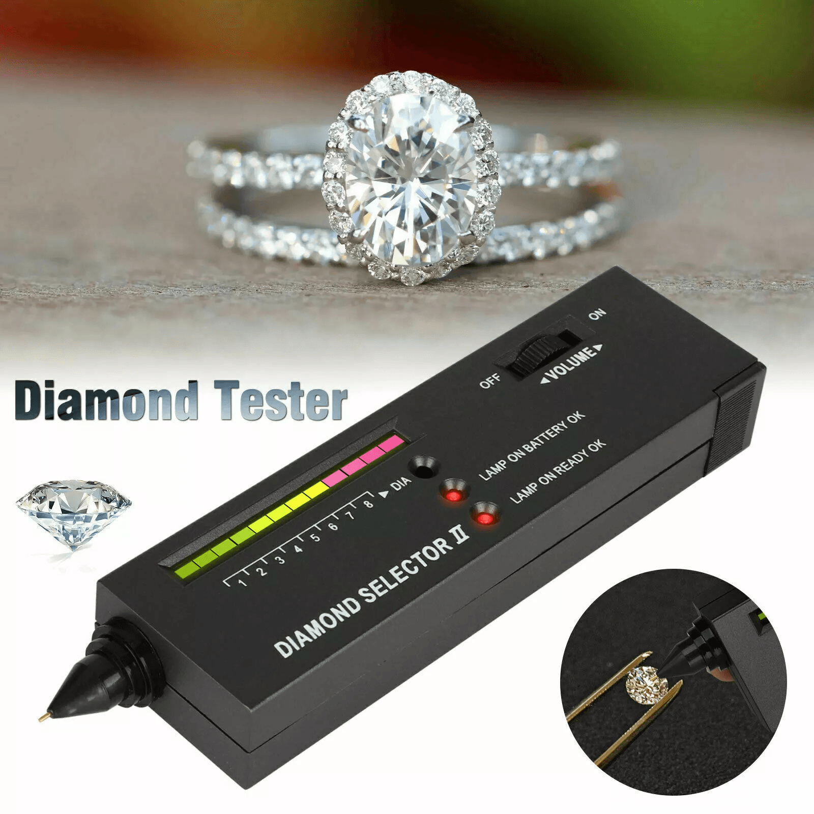 Diamond Tester Gold Silver Selector Tool Digital Electronic Gemstone Testing Kit For Jewelry Crysta 3