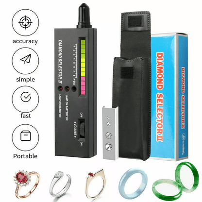 Diamond Tester Gold Silver Selector Tool Digital Electronic Gemstone Testing Kit for Jewelry, Crystals, Simulated Stones