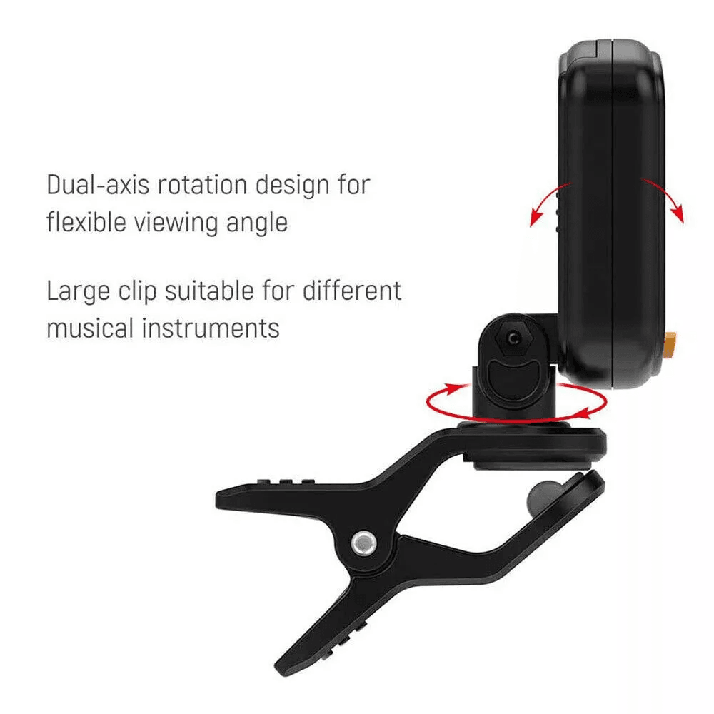 ClipOn LCD Digital Tuner For Guitar Bass Violin Ukulele AT01A Chromatic Vibration Tuner With Color  6