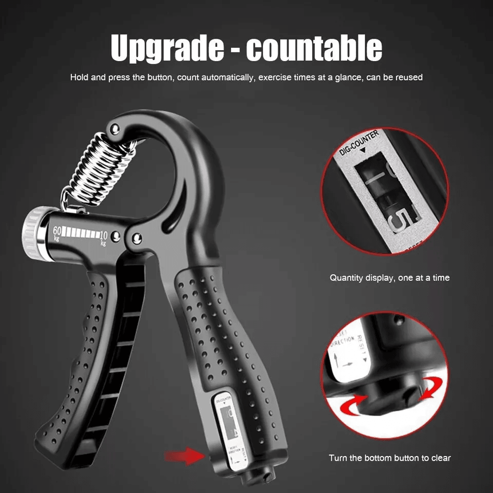 Hand Grip Strength Power Trainer With Adjustable Resistance Gripper Strengthener Gym Exerciser With 1