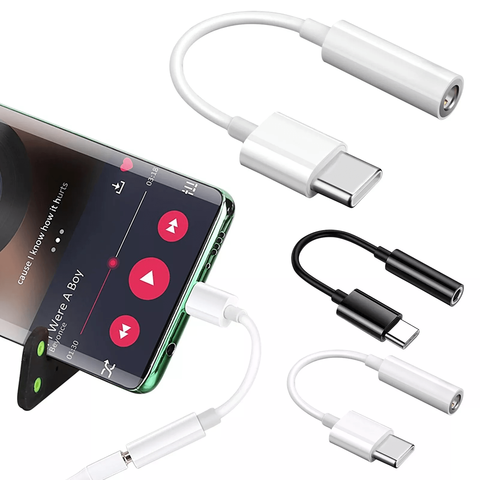 Type C Adapter Port Aux Audio Jack Earphone Headphone Cable USB Universal Compatibility 1