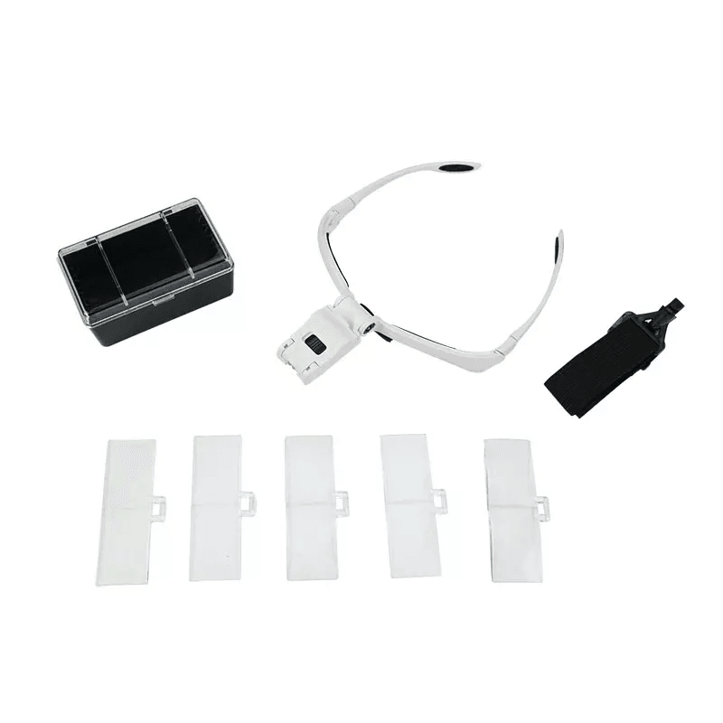 LED Jewelers Head Headband Magnifier With Light  Illuminated Visor Magnifying Glasses Loupe For Rea 10