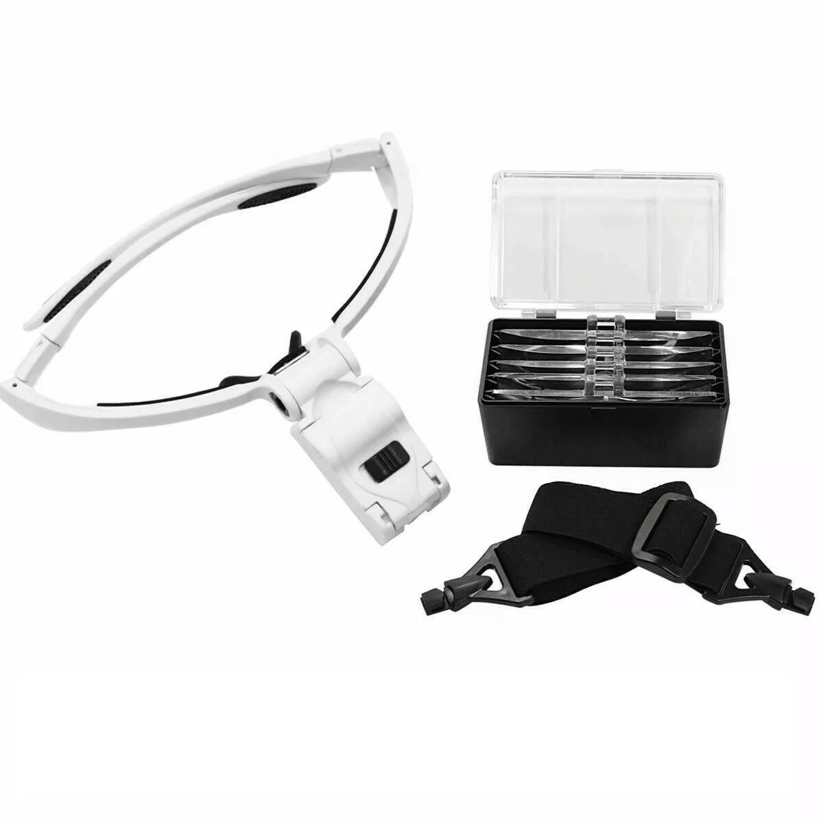 LED Jewelers Head Headband Magnifier With Light  Illuminated Visor Magnifying Glasses Loupe For Rea 9