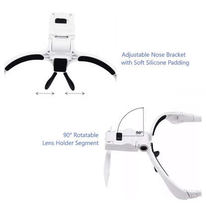 LED Jewelers Head Headband Magnifier With Light  Illuminated Visor Magnifying Glasses Loupe For Rea 3