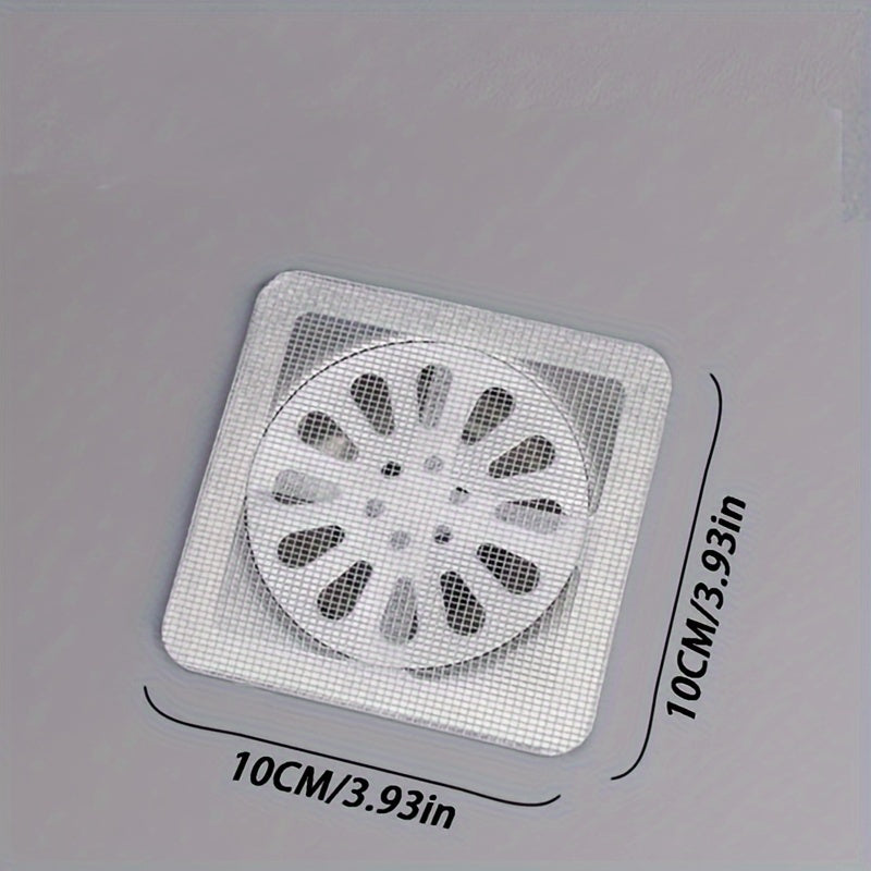 Shower Drain Hair Catchers – Disposable Filter Mesh Stickers, Bathroom Sink Strainer (Easy Peel & Stick)