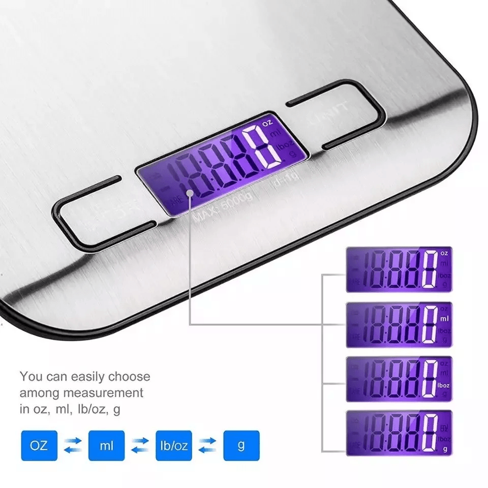 Digital Electronic Kitchen Scale High Precision Food Diet Postal Weight Balance With Auto Zero And  4
