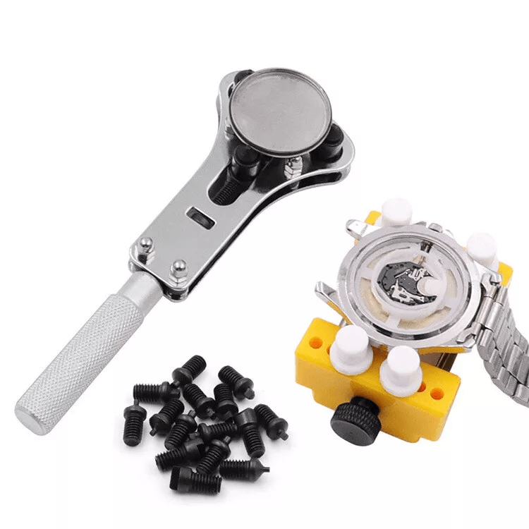 Heavy Duty Watch Case Opener Wrench Watch Band Back Cover Fixer Repair Tool Kit With Adjustable Bat 7