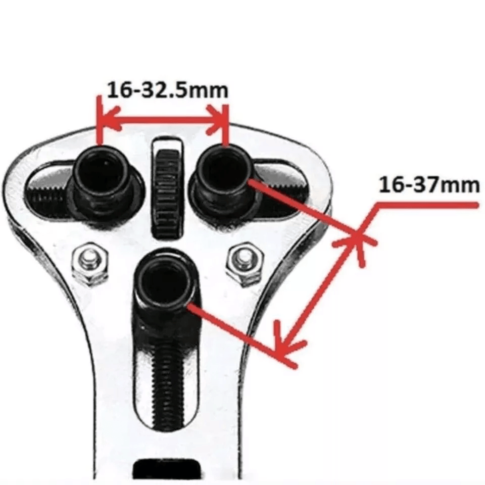 Heavy Duty Watch Case Opener Wrench Watch Band Back Cover Fixer Repair Tool Kit With Adjustable Bat 6