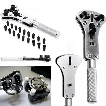 Heavy Duty Watch Case Opener Wrench Watch Band Back Cover Fixer Repair Tool Kit With Adjustable Bat 4