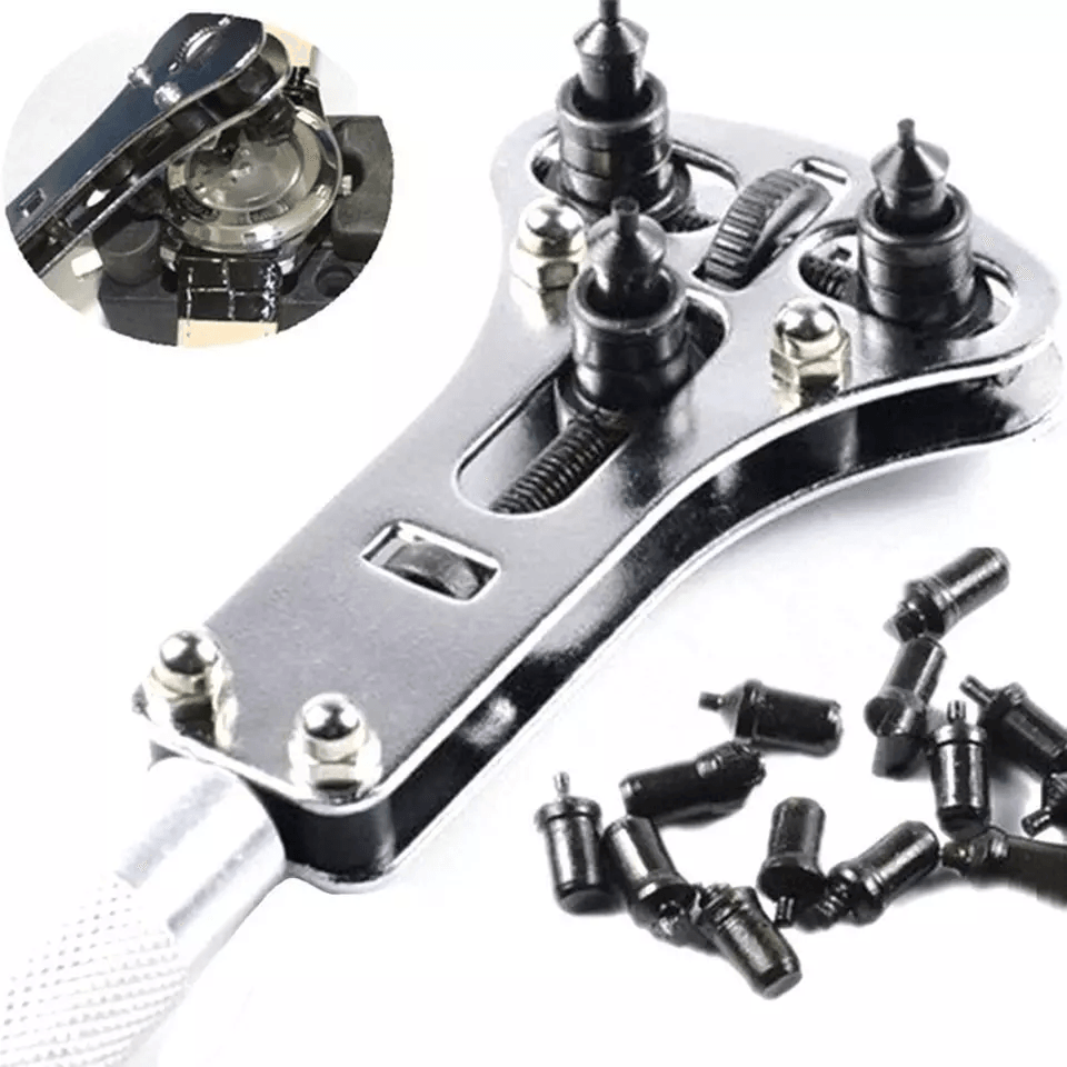 Heavy Duty Watch Case Opener Wrench Watch Band Back Cover Fixer Repair Tool Kit With Adjustable Bat 5