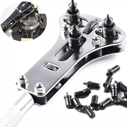 Heavy Duty Watch Case Opener Wrench Watch Band Back Cover Fixer Repair Tool Kit With Adjustable Bat 5
