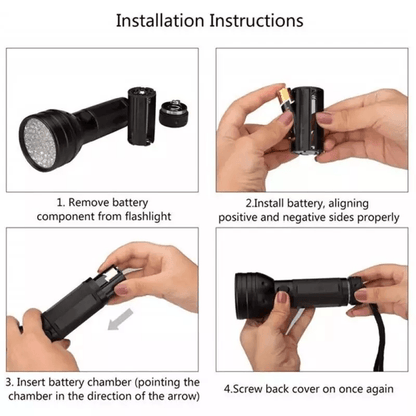 Shustar UV Tracker 51 LED Flashlight Blacklight UV Ultra Violet Light For Inspection  Hunting 7