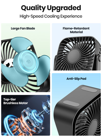 4Inch USB Mini Portable Fan For Camping  3Speed Quiet Desk Fan With 360Adjustment For Home Office   2