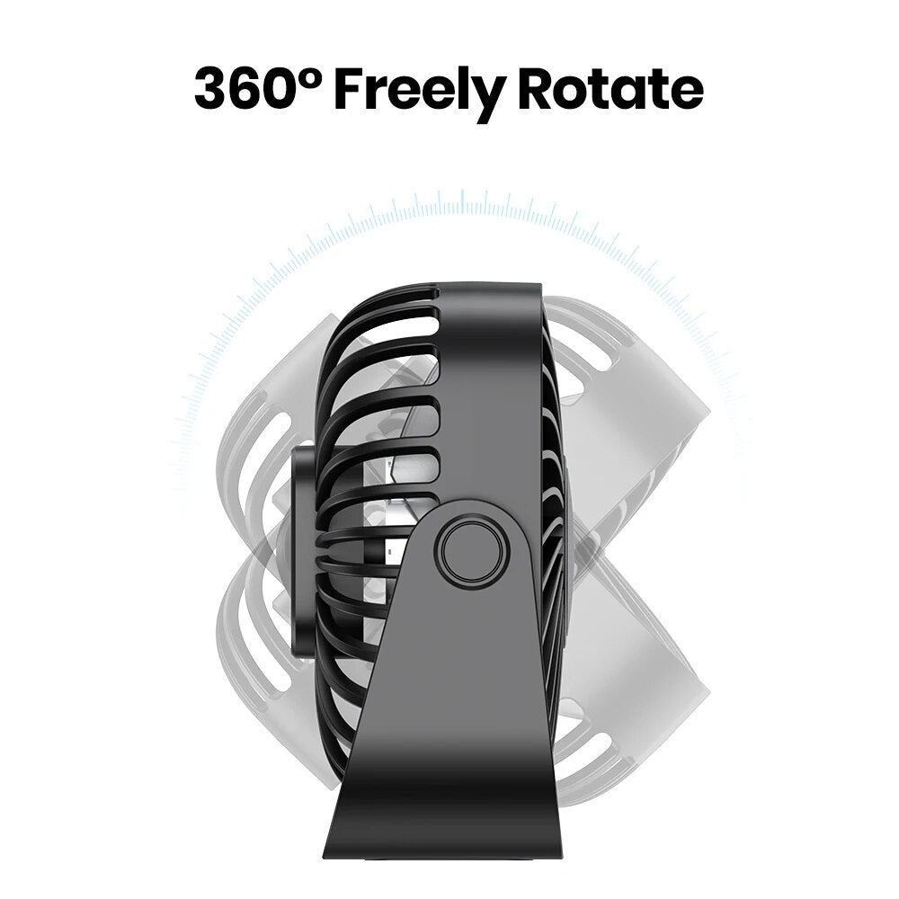 4Inch USB Mini Portable Fan For Camping  3Speed Quiet Desk Fan With 360Adjustment For Home Office   3