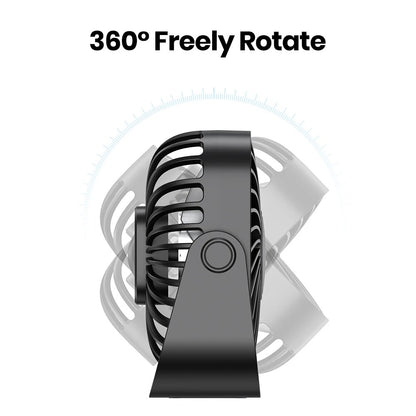 4Inch USB Mini Portable Fan For Camping  3Speed Quiet Desk Fan With 360Adjustment For Home Office   3
