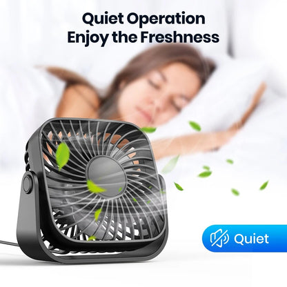 4Inch USB Mini Portable Fan For Camping  3Speed Quiet Desk Fan With 360Adjustment For Home Office   4