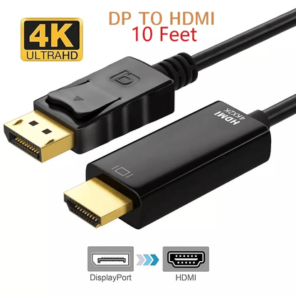 DisplayPort To HDMI Cable DP Adapter Converter For Audio Video 9