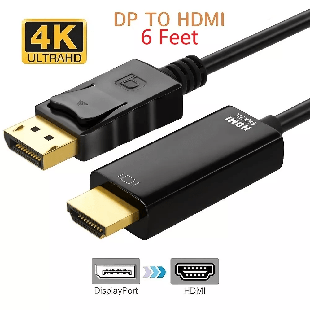DisplayPort To HDMI Cable DP Adapter Converter For Audio Video 8