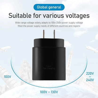 25W USBC Super Fast Wall Charger 6FT USBC Cable For Samsung Galaxy S20 S21 S22 Tab A71 A51 S8 S9 S1 7