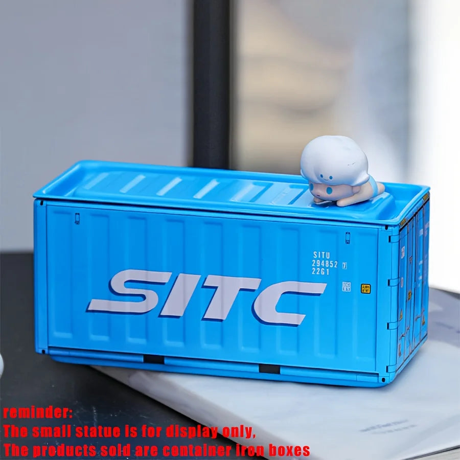 Compact Iron Storage Container – Creative Desktop Organizer for Office Supplies & Stationery