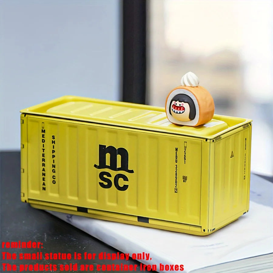 Compact Iron Storage Container – Creative Desktop Organizer for Office Supplies & Stationery