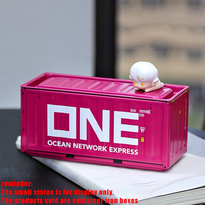 Compact Iron Storage Container – Creative Desktop Organizer for Office Supplies & Stationery