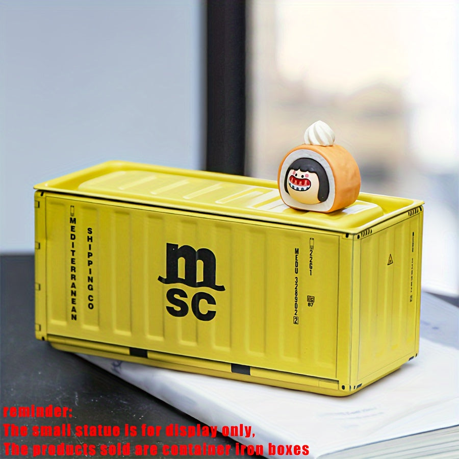 Compact Iron Storage Container – Creative Desktop Organizer for Office Supplies & Stationery