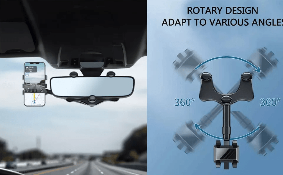 Car Phone Holder Rearview Mirror Mount Rotatable  Retractable Universal GPS Holder For Cars Adjusta 5