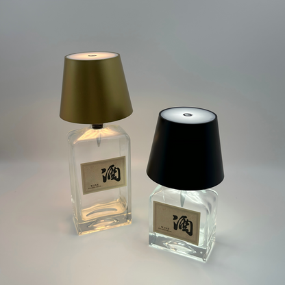 Wine Bottle LED Table Lamp – USB Rechargeable, Wireless, Top Touch Dimmer, 3-Color Lighting