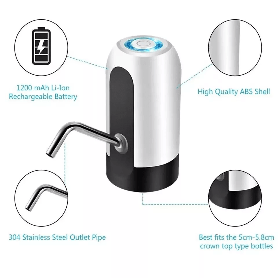Electric Automatic Water Bottle Pump Dispenser  USB Charging Universal Switch For 5 Gallon Bottled  5