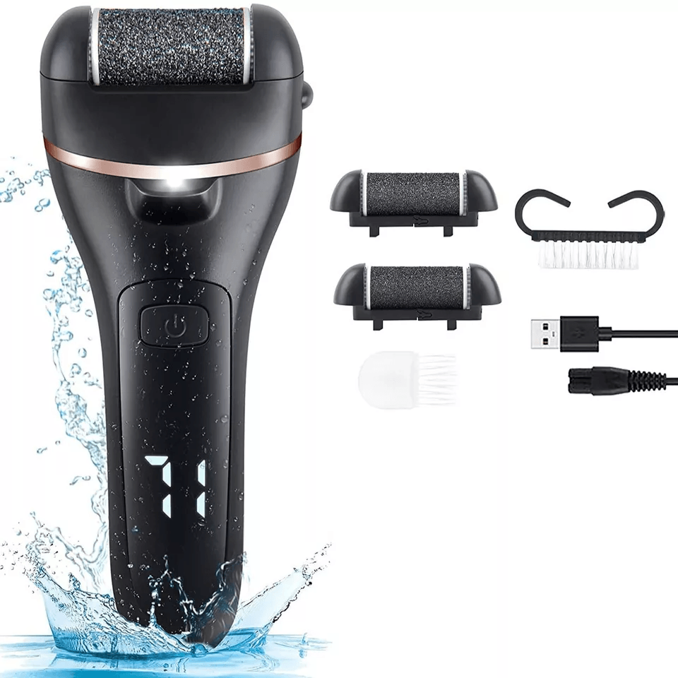 Professional Electric Foot Grinder Callus Remover Pedicure Tool With Roller Heads Rechargeable Wate 7