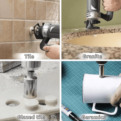 Diamond Hole Saw Drill Bit Set Electroplated Cutter For Glass Tile Porcelain And Ceramic Drilling 2