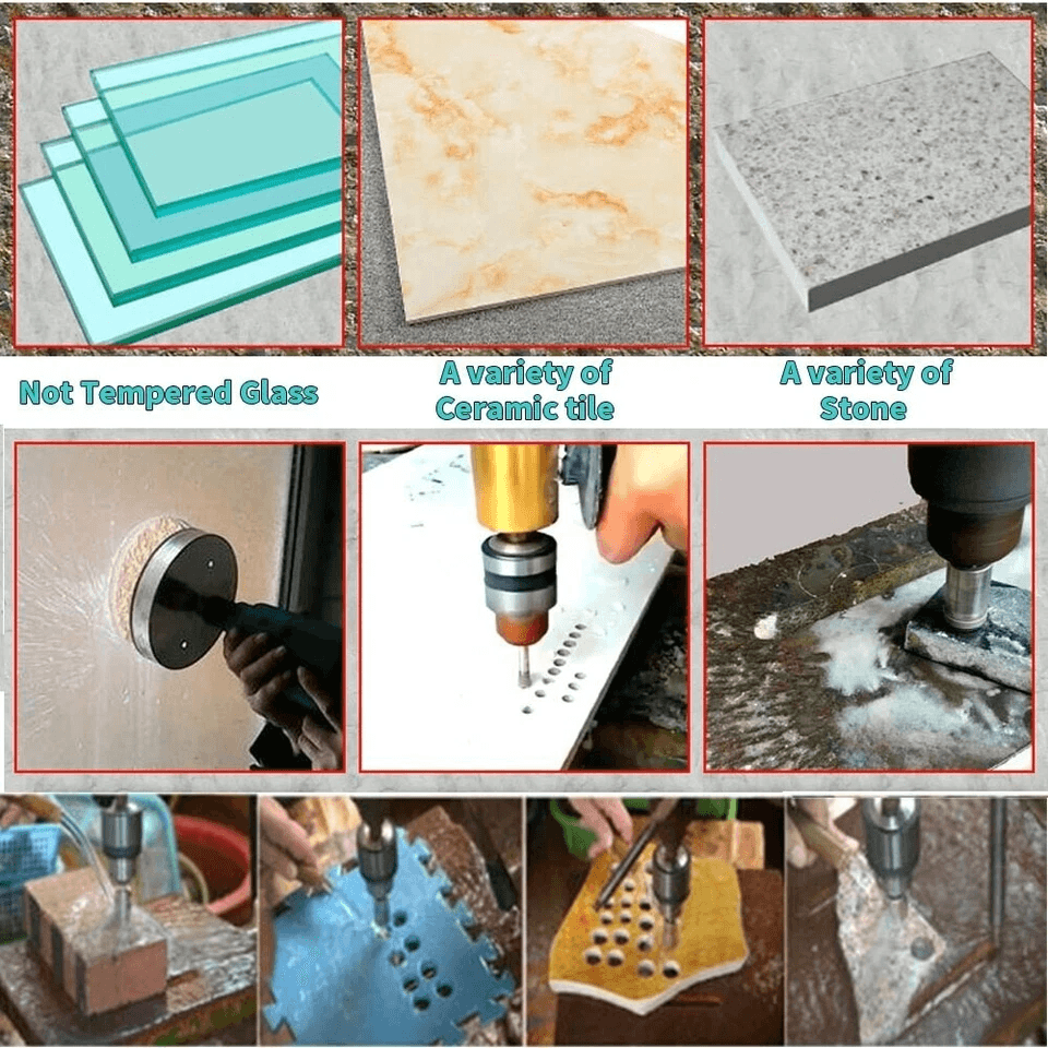 Diamond Hole Saw Drill Bit Set Electroplated Cutter For Glass Tile Porcelain And Ceramic Drilling 1
