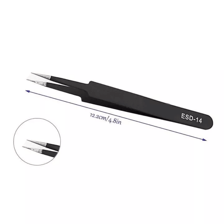 6Pcs ESD Antistatic Tweezers Set Precision Stainless Steel Tools For Electronics Maintenance And Re 5