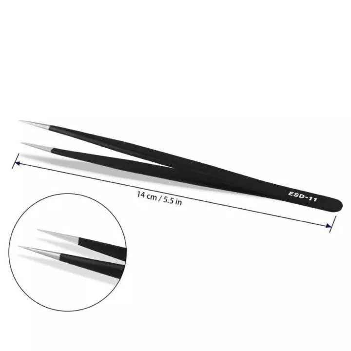 6Pcs ESD Antistatic Tweezers Set Precision Stainless Steel Tools For Electronics Maintenance And Re 6