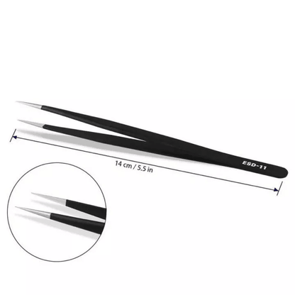 6Pcs ESD Antistatic Tweezers Set Precision Stainless Steel Tools For Electronics Maintenance And Re 6