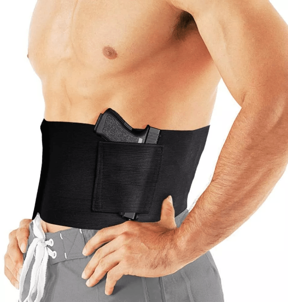 Belly Band Holster Tactical Concealed Hand Gun Carry Waist Pistol Belt
