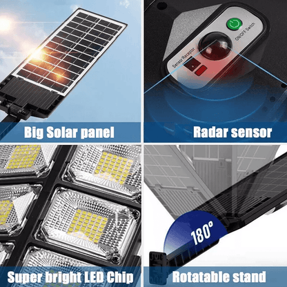 Solar Lights Outdoor 504 LED Motion Sensor Patio Lights IP65 Waterproof 3 ModesWallMounted Security 6